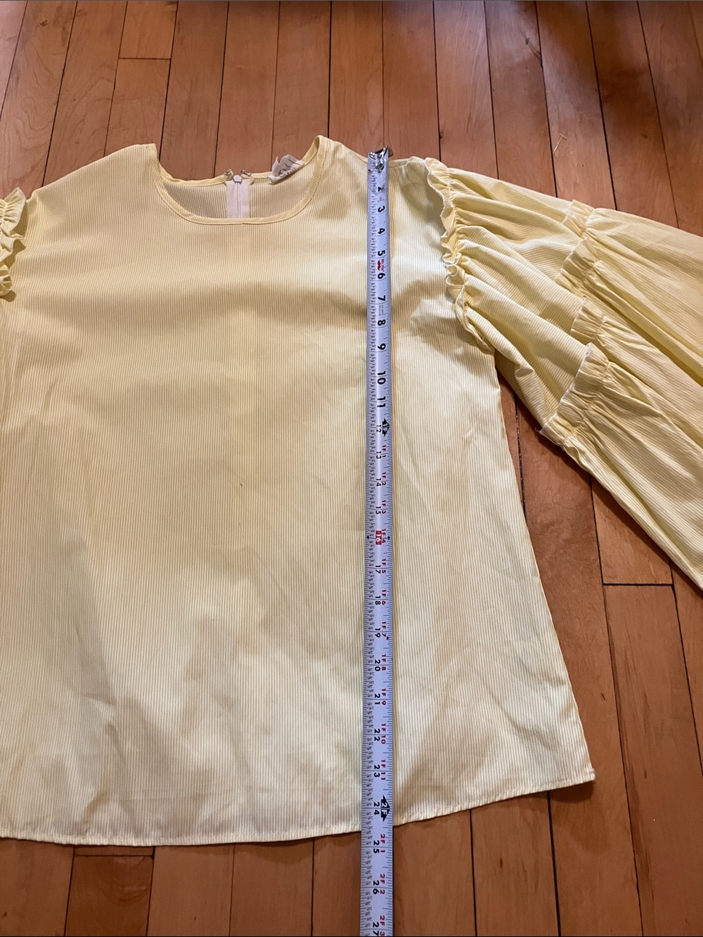 Anthropologie dRA Los Angeles Striped Yellow Bell Sleeve Ruffled Top XS - Picture 5 of 7